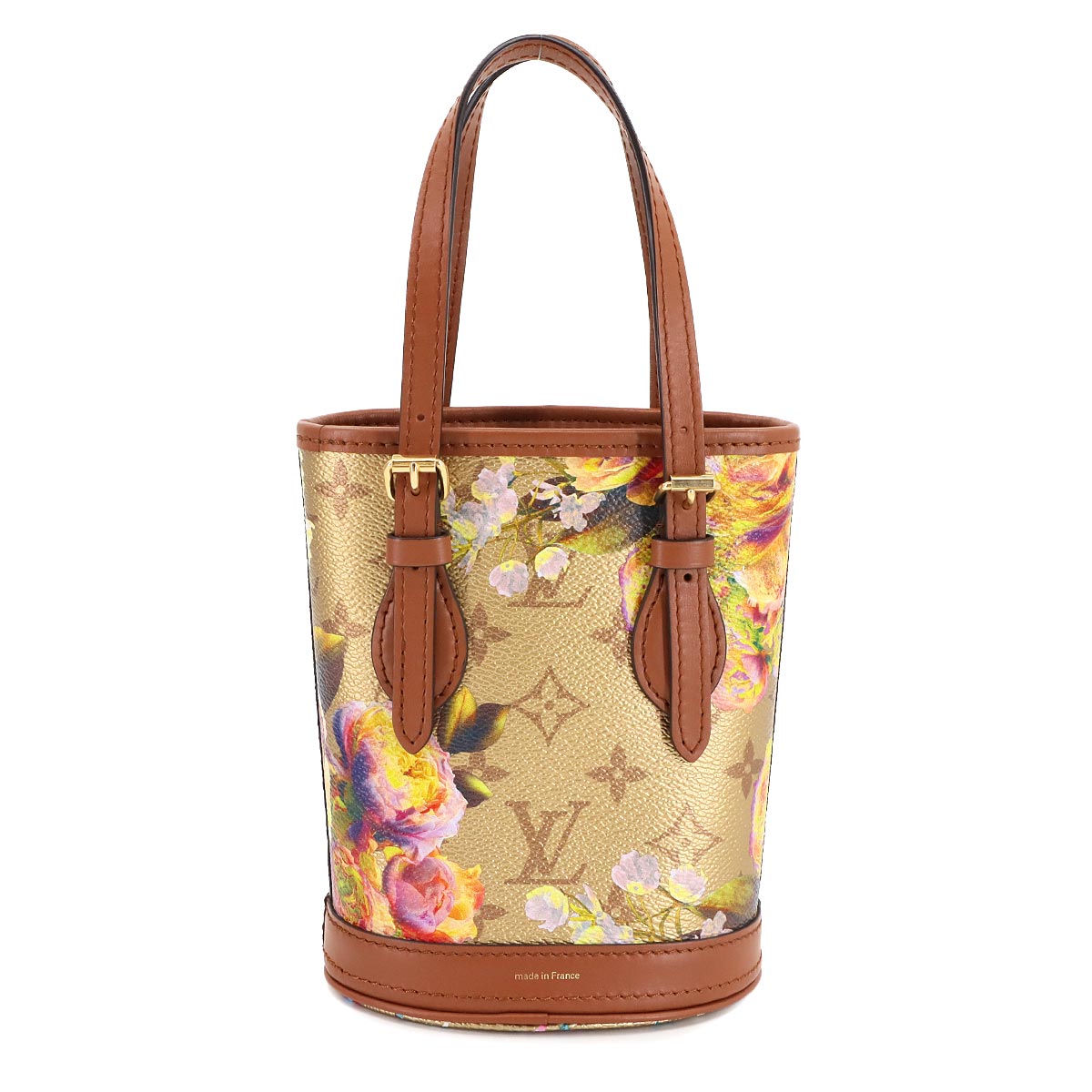 LV Garden Nano Bucket Hand Shoulder Bag Gold M81724 Purse