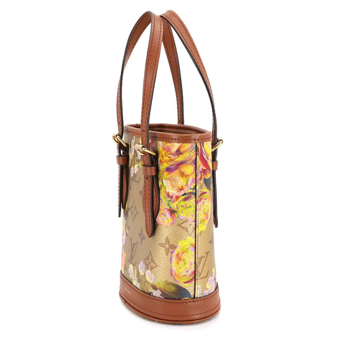 LV Garden Nano Bucket Hand Shoulder Bag Gold M81724 Purse