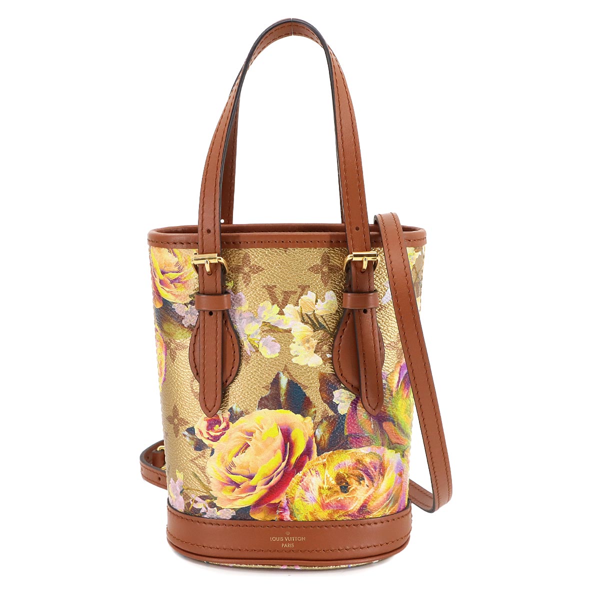 LV Garden Nano Bucket Hand Shoulder Bag Gold M81724 Purse