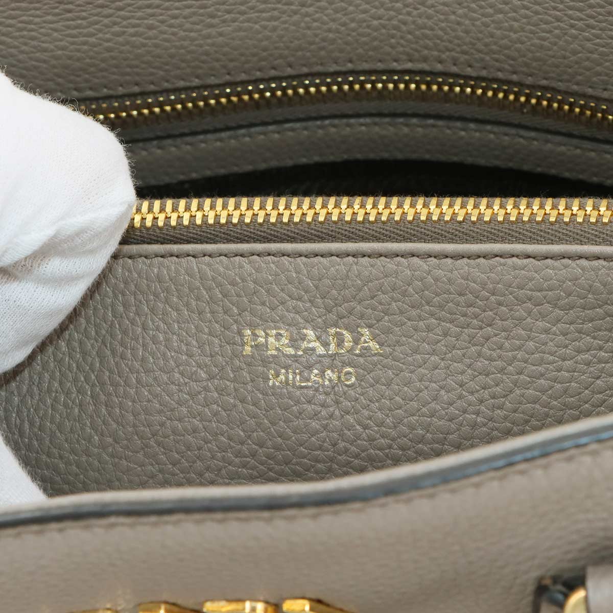 2way Hand Shoulder Bag Leather Argilla 1BA239 Gray