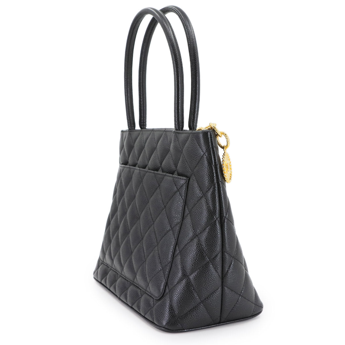 Medallion Tote Bag Leather Black A01804 Coco Logos