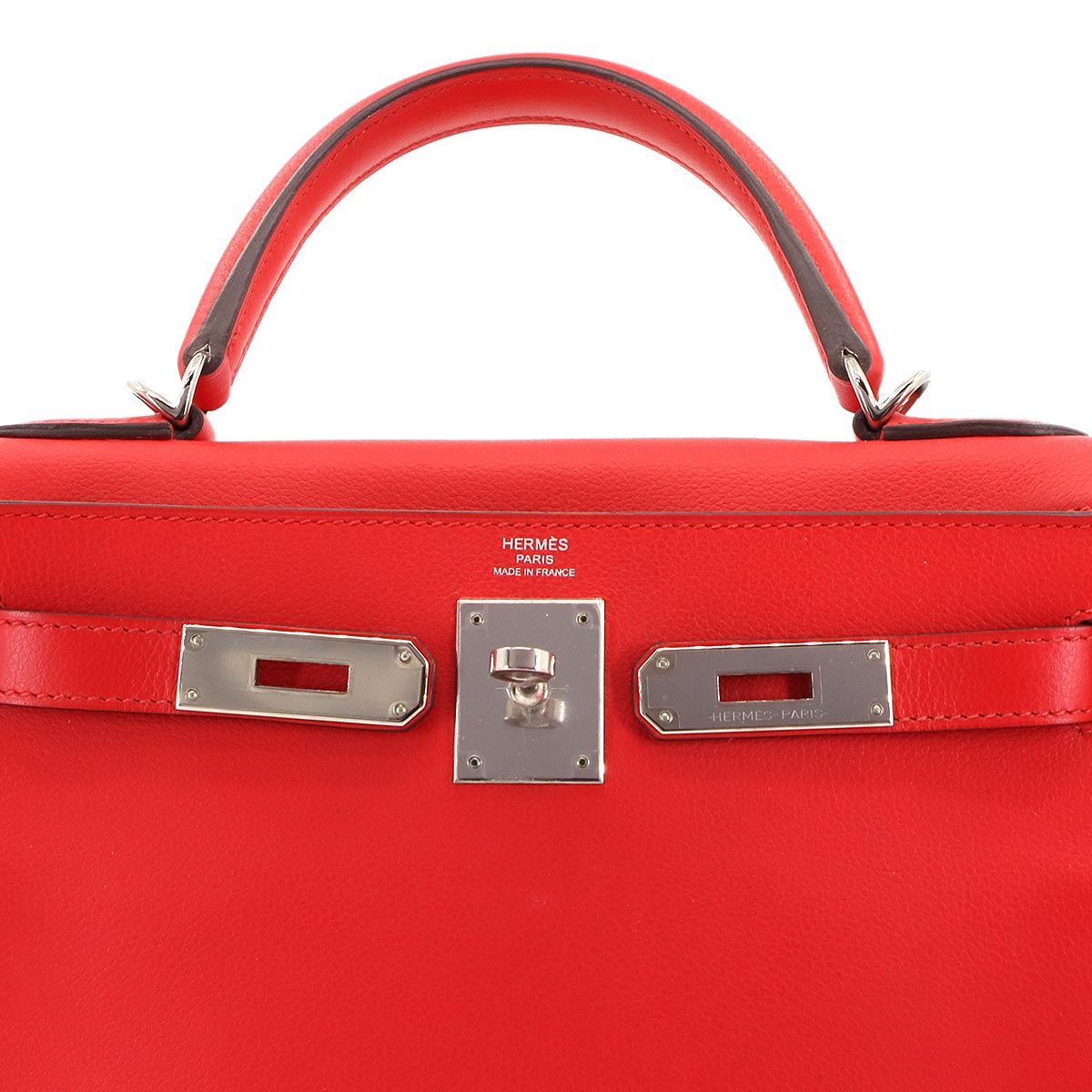 Kelly 28 Evercolor Hand Shoulder Bag Rouge de coeur