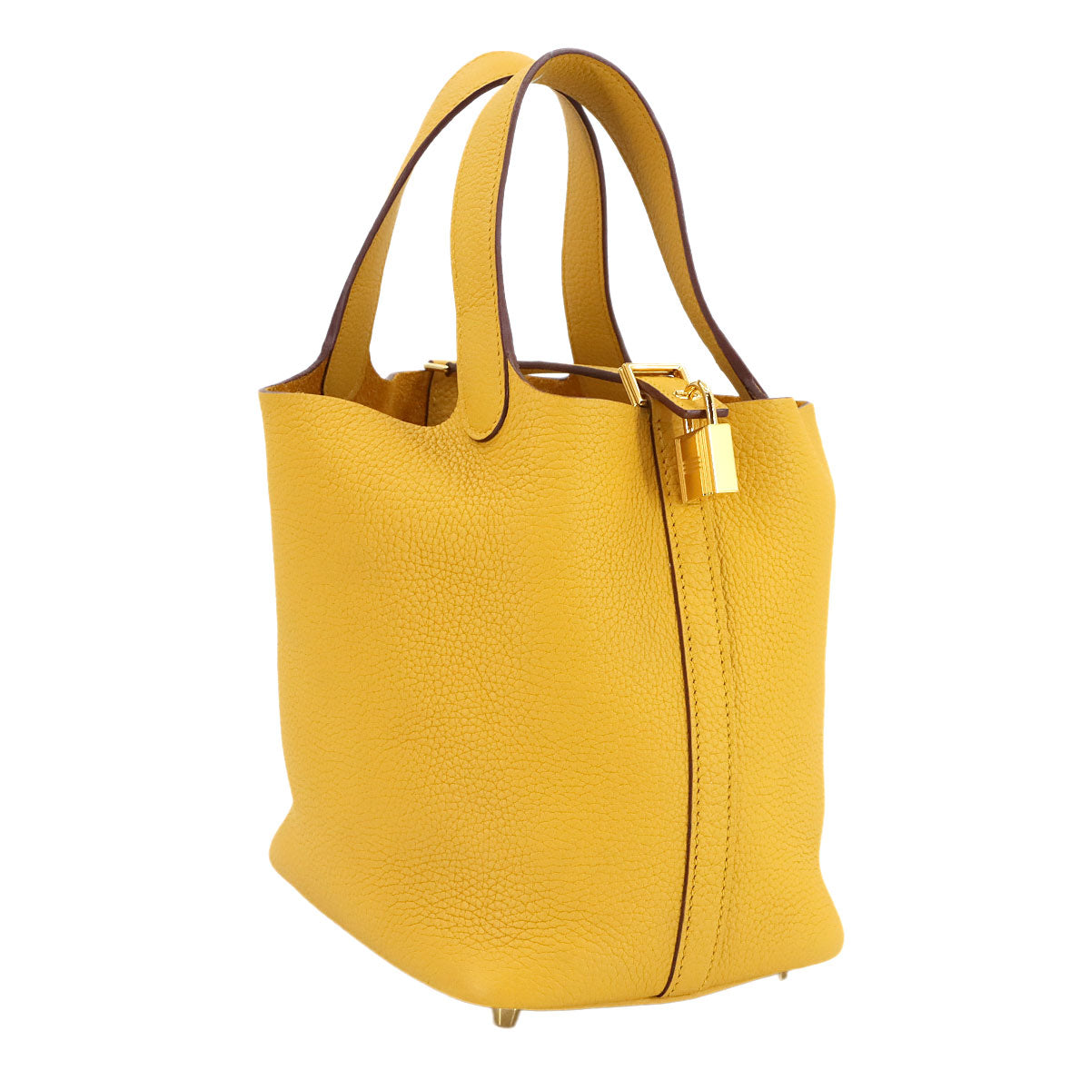 Picotin Lock PM Hand Bag Taurillon Clemence Jaune Ambre