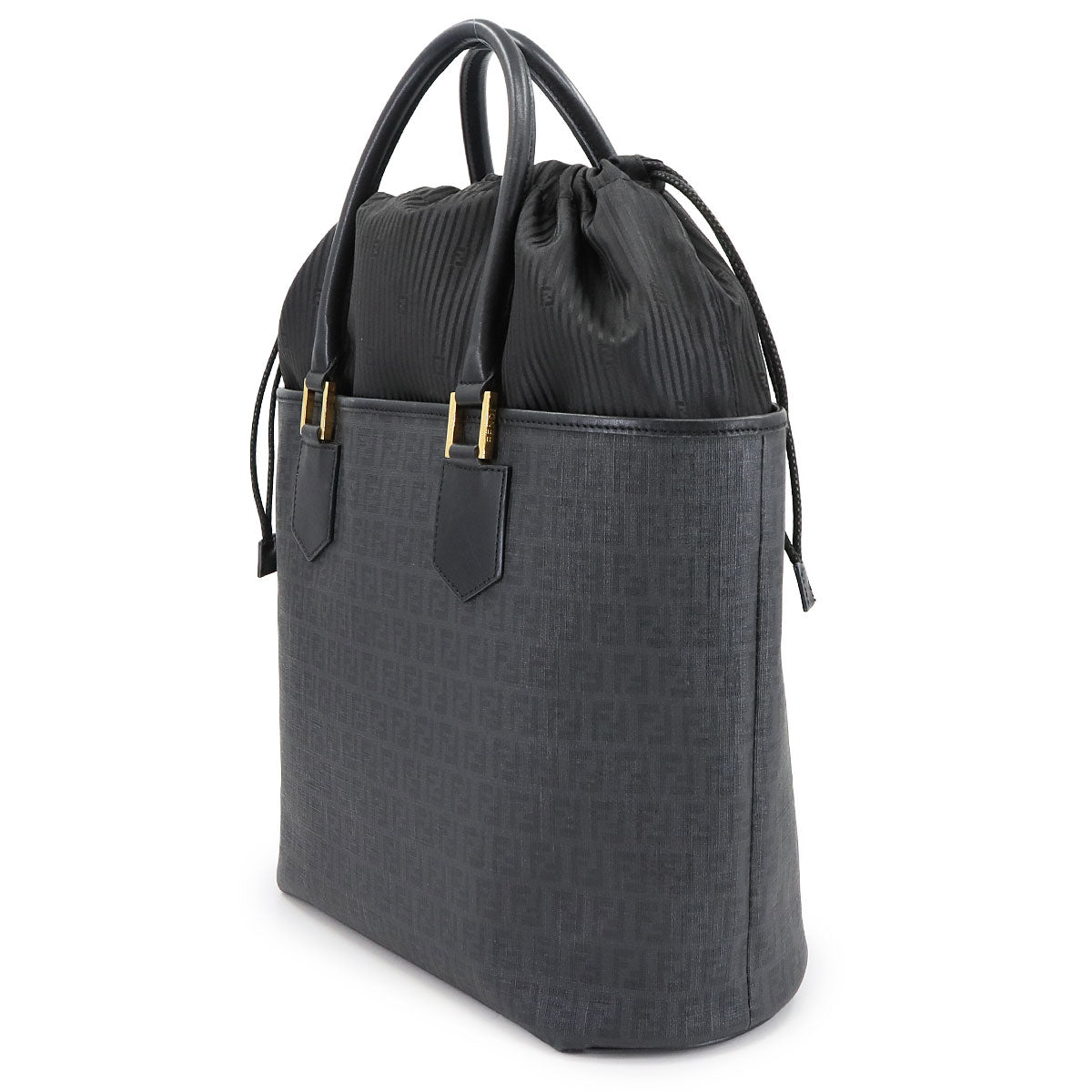 Zucchino Tote Bag Canvas Leather Black 8BH240 Purse