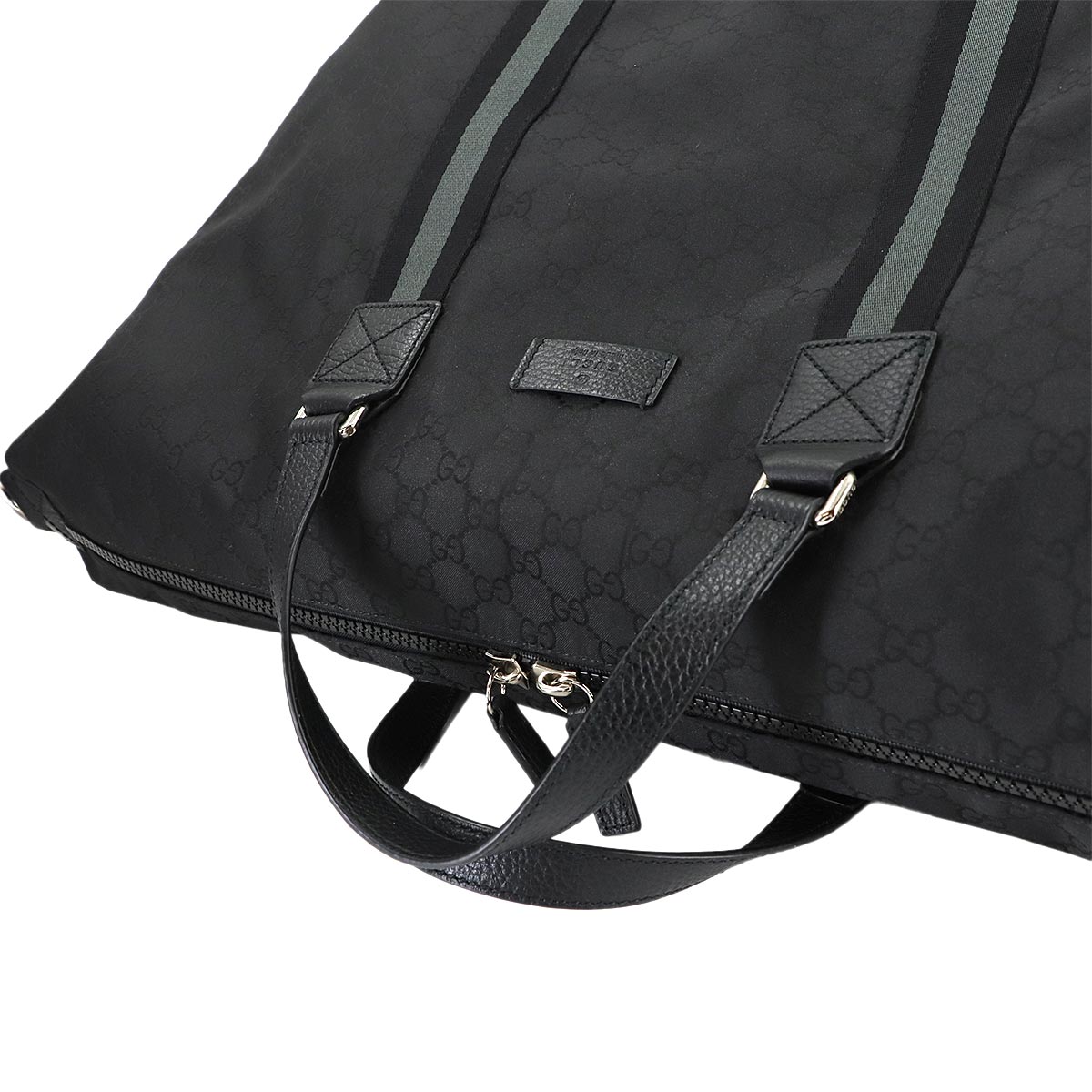 Boston Shoulder Bag GG Nylon Leather Black 449180 Luggage