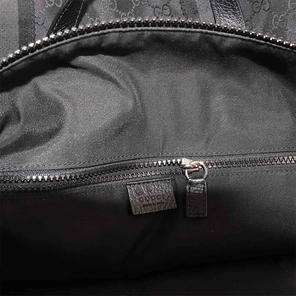 Boston Shoulder Bag GG Nylon Leather Black 449180 Luggage