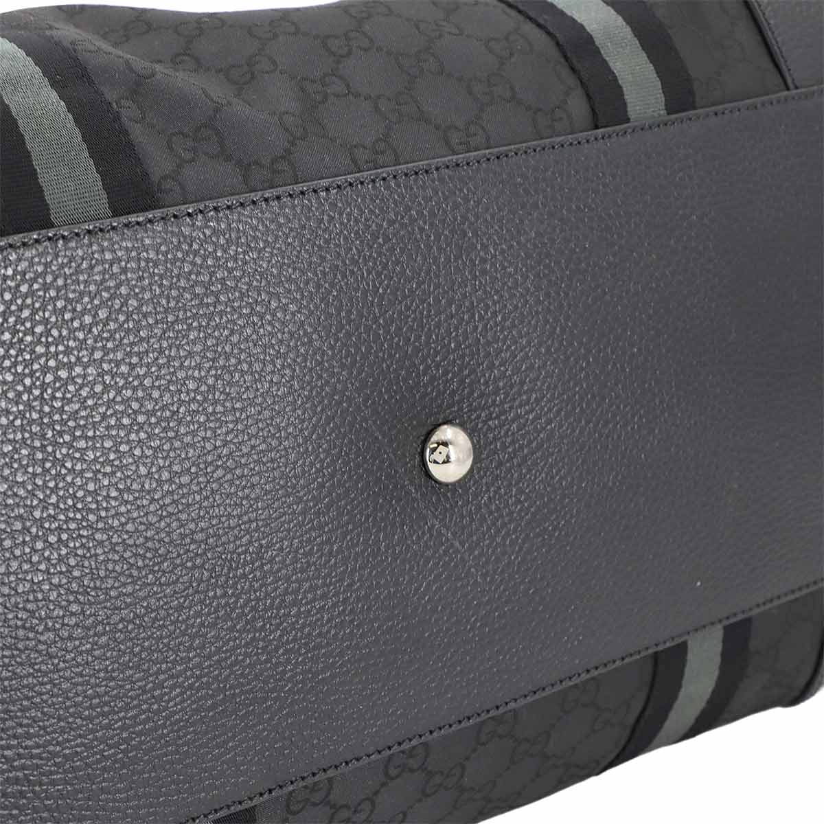 Boston Shoulder Bag GG Nylon Leather Black 449180 Luggage