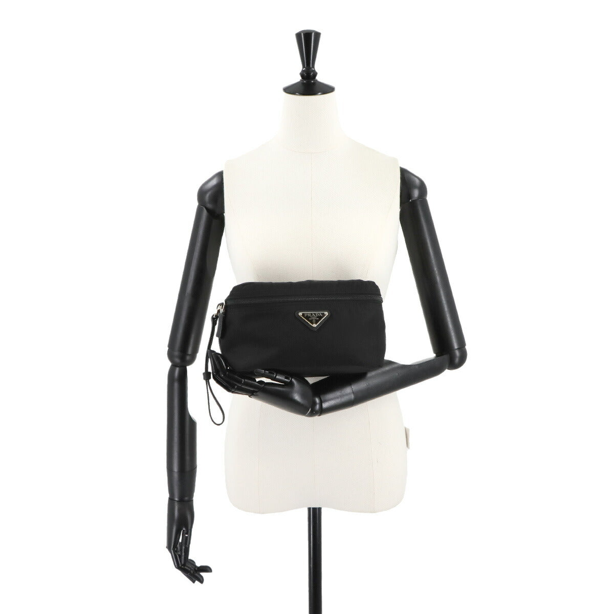 Pouch Nylon Saffiano Leather Nero Black 2NE015 Purse