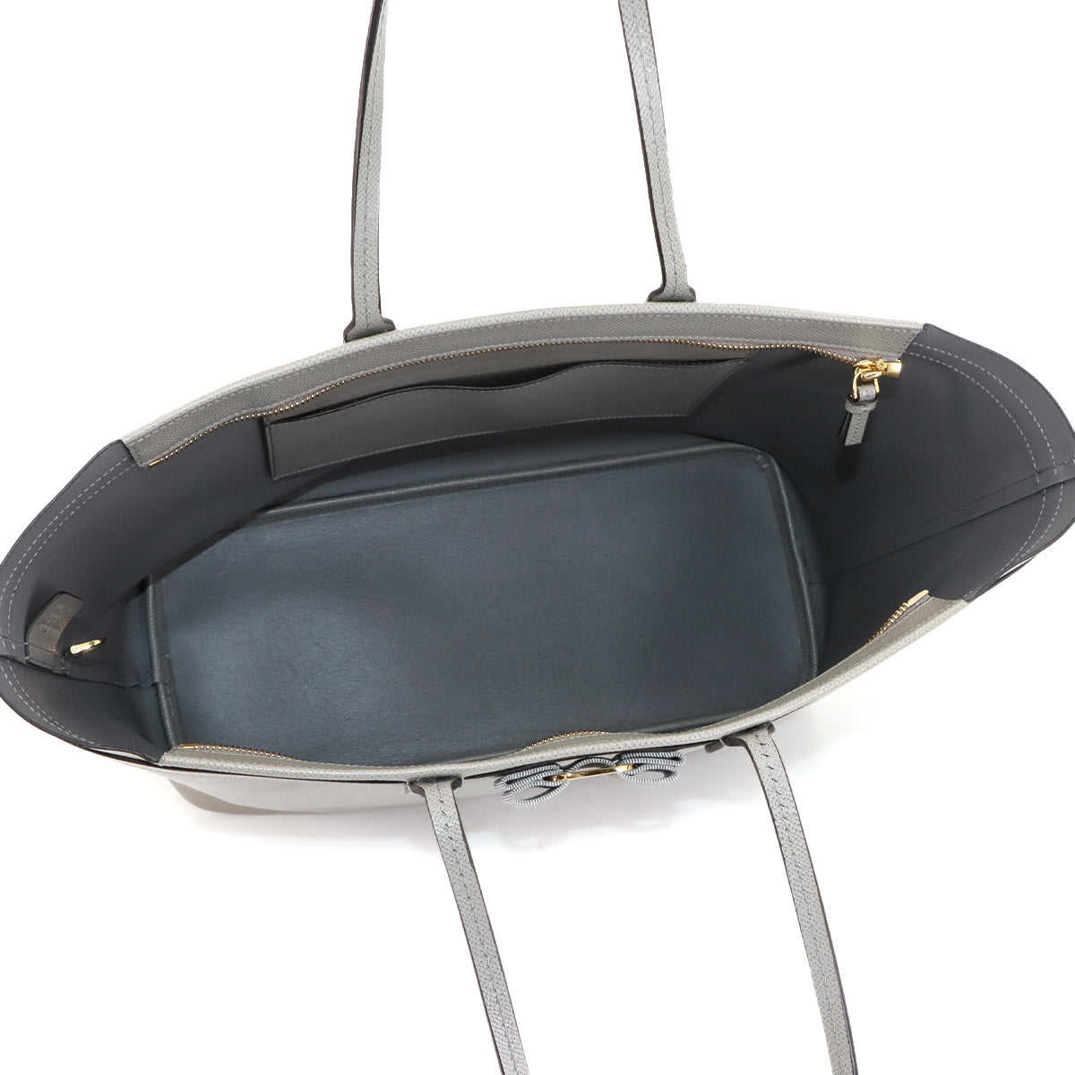 Salvatore Ferragamo Vara Tote Bag Leather Gray Purse