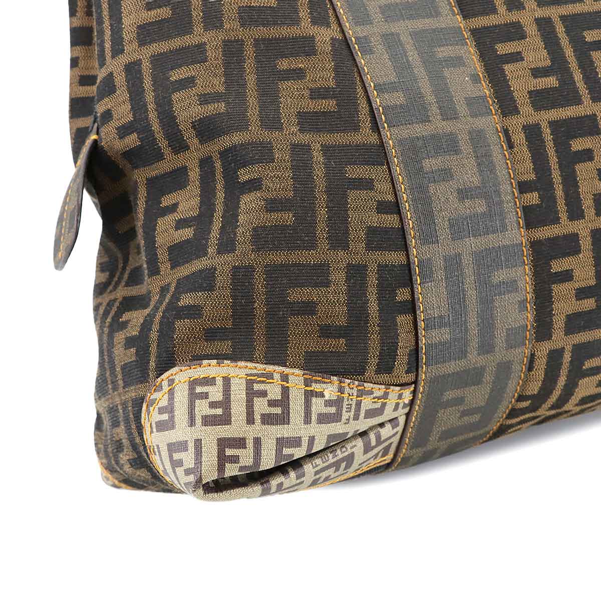 Zucca Zucchino Hand Bag Canvas PVC Brown Black 8BL096 Vintage