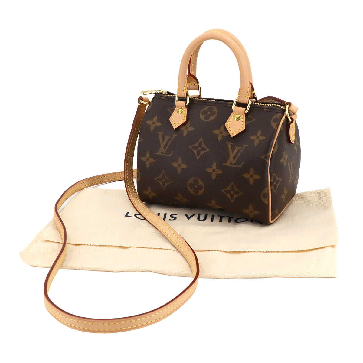Monogram Nano Speedy 2way Hand Shoulder Bag Brown M61252