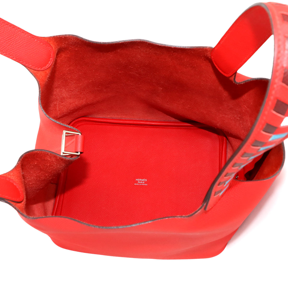 Picotin Lock MM Tressage Hand Bag Epsom Rouge de Coeur