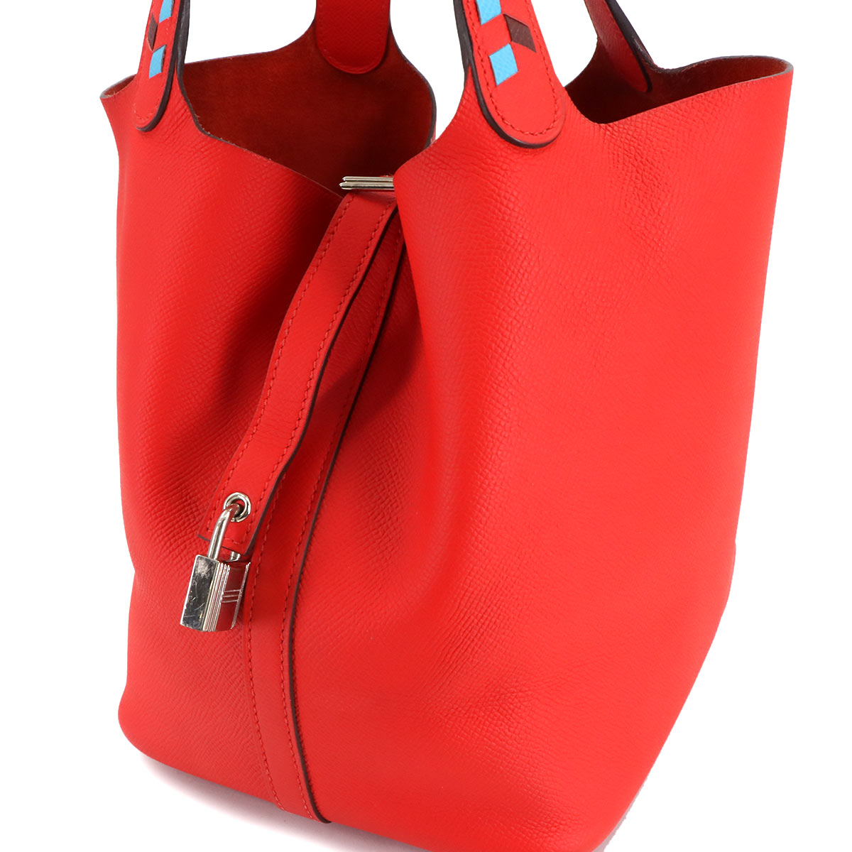 Picotin Lock MM Tressage Hand Bag Epsom Rouge de Coeur