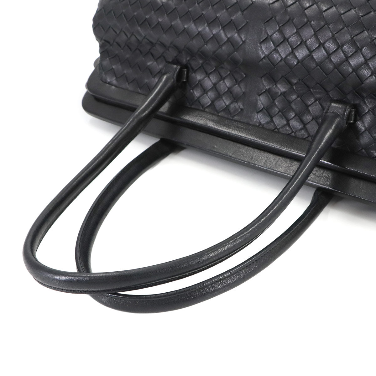 Intrecciato Hand Bag Leather Black 131670 Purse