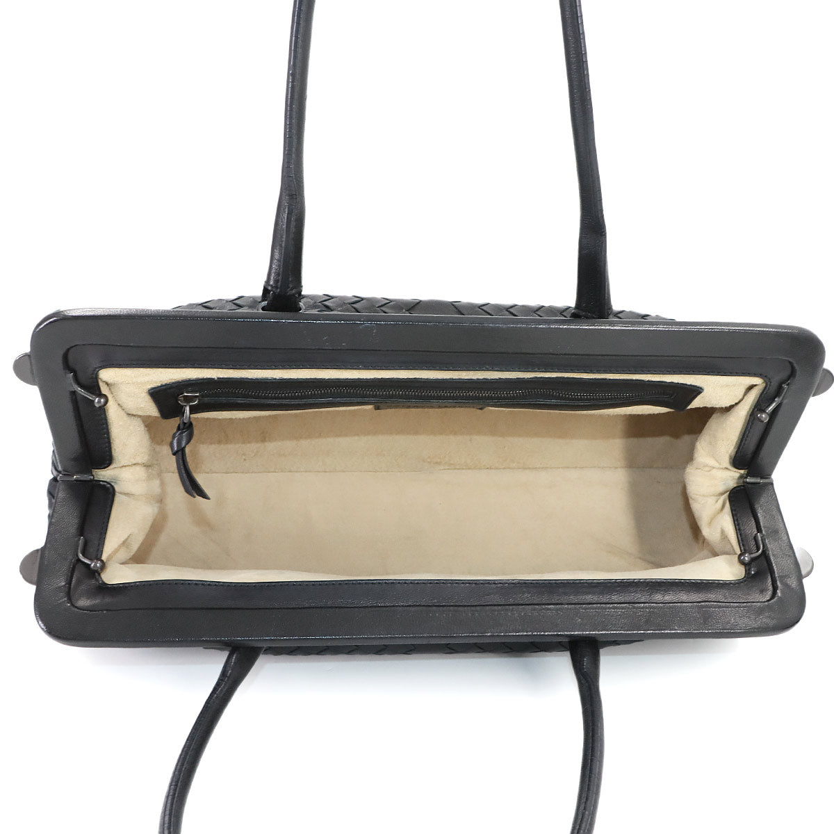 Intrecciato Hand Bag Leather Black 131670 Purse