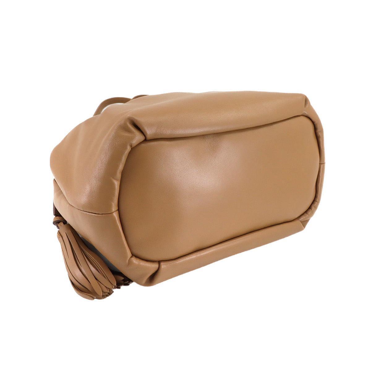 Shoulder Bag Leather Light brown 1BG541 Fringe Tassel