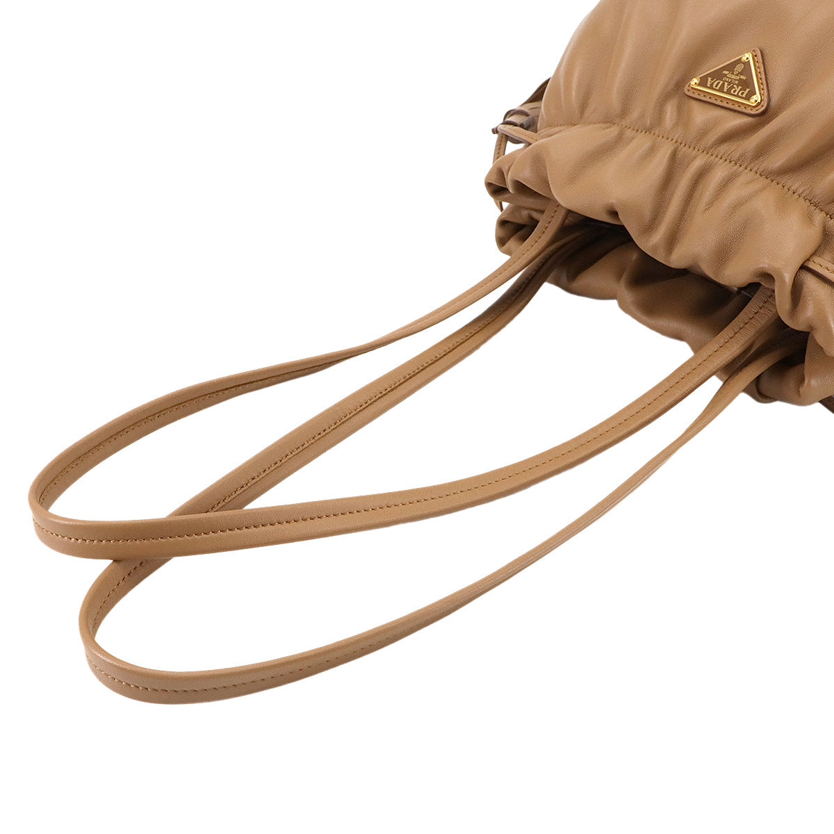 Shoulder Bag Leather Light brown 1BG541 Fringe Tassel