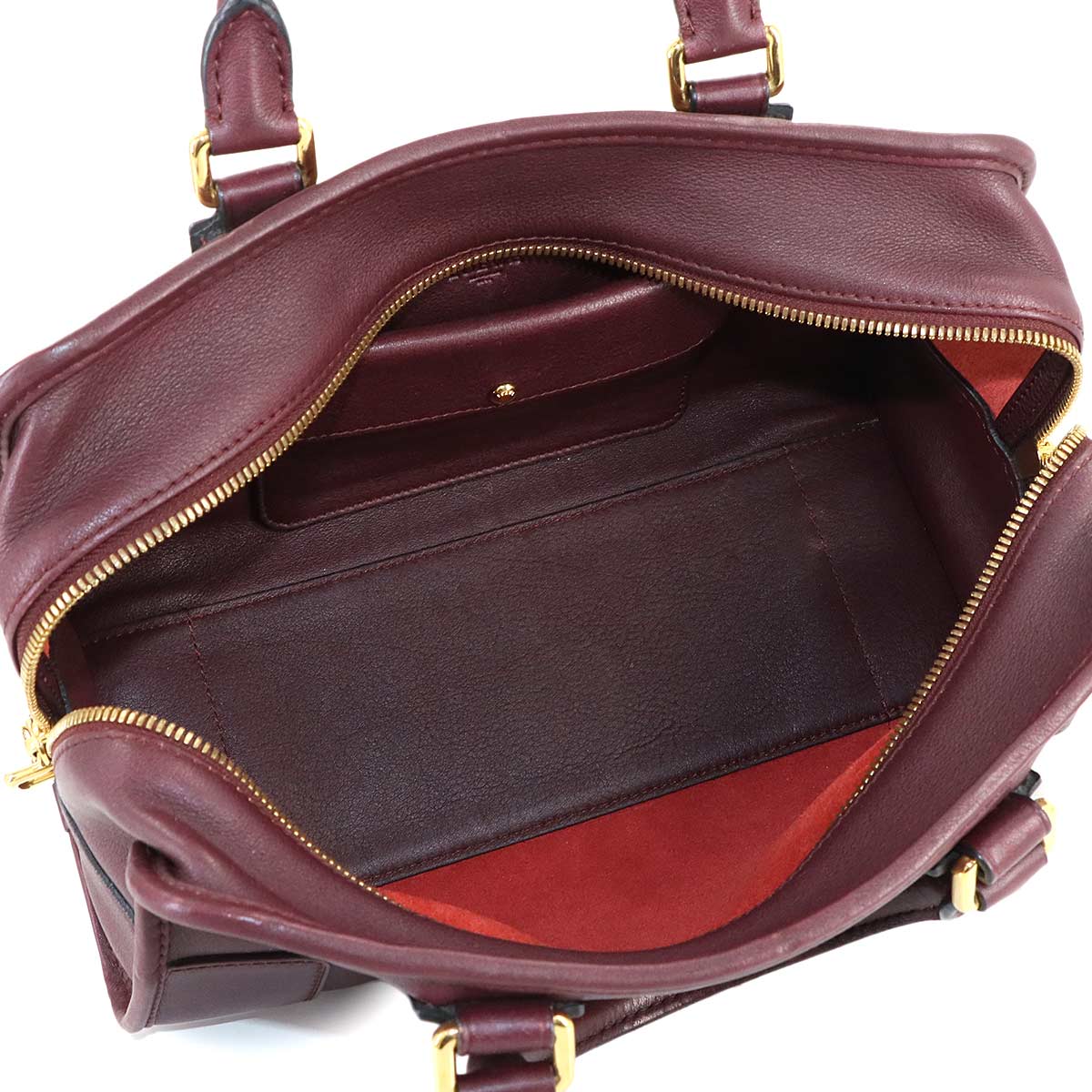 Amazona 28 Hand Bag Leather Bordeaux Anagram Purse