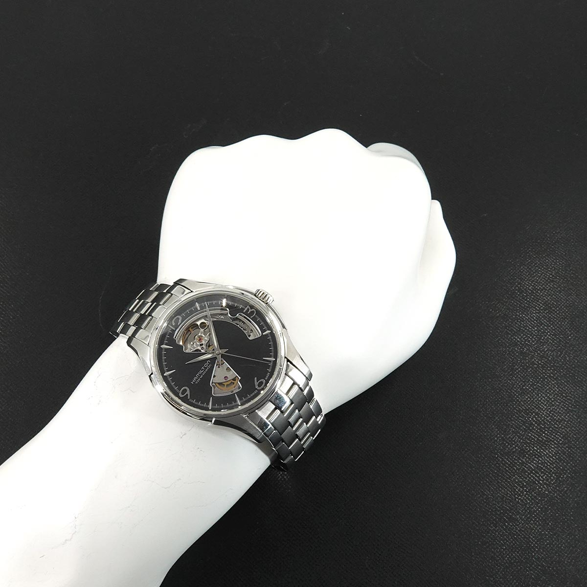 Jazzmaster Open Heart H325650 Automatic Black Dial Mens