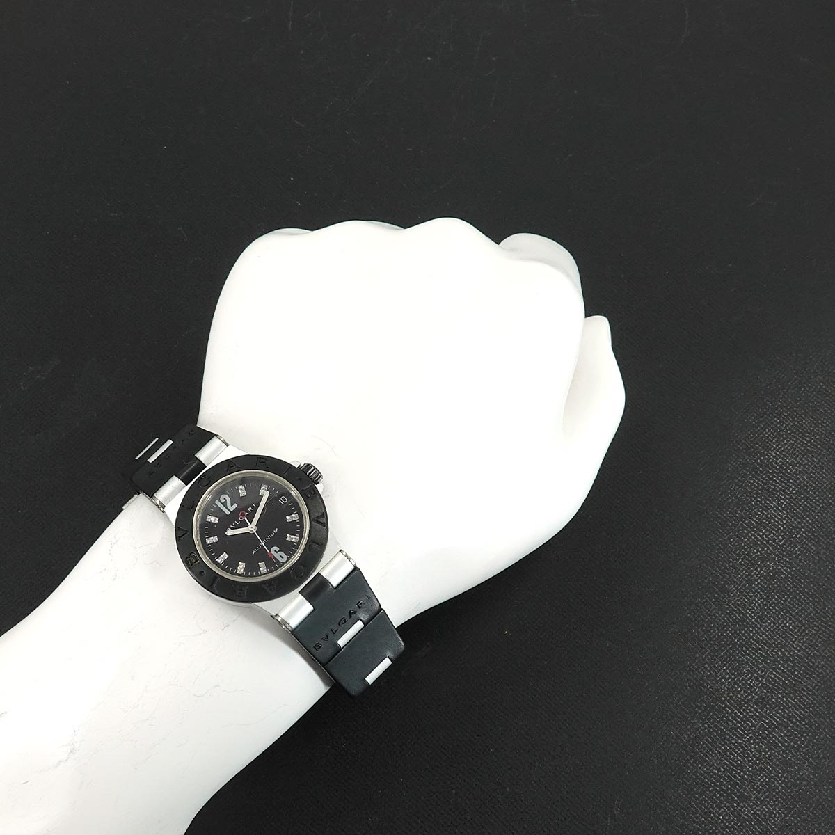 Aluminum AL32TA 18P Diamond Date Black Dial Ladies Watch