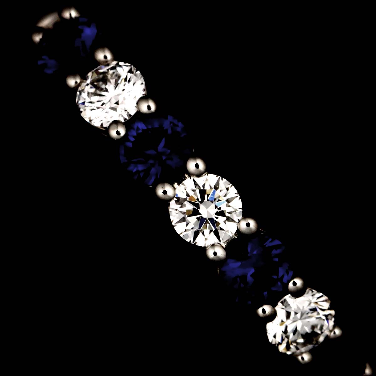 Forever Sapphire Diamond Ring Pt size5.75-6(US)