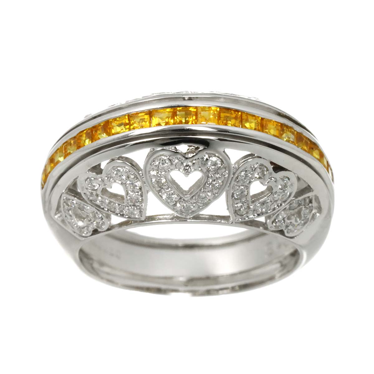 Sapphire 0.83ct Diamond 0.30ct Ring 18K WG 750 Size6.25-6.5(US)