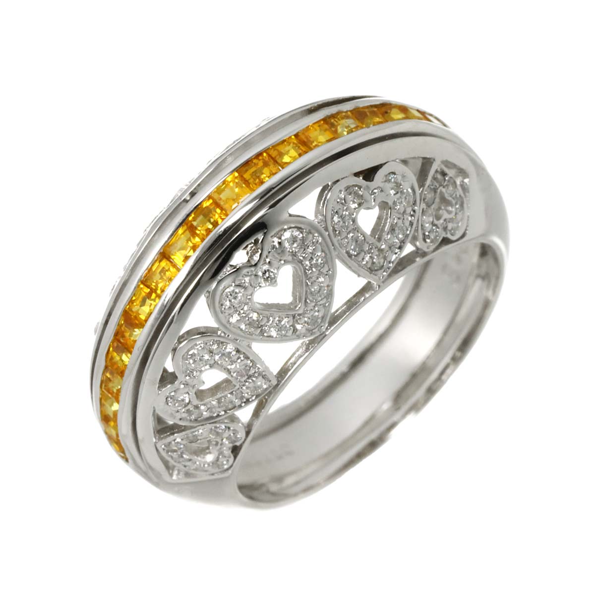 Sapphire 0.83ct Diamond 0.30ct Ring 18K WG 750 Size6.25-6.5(US)