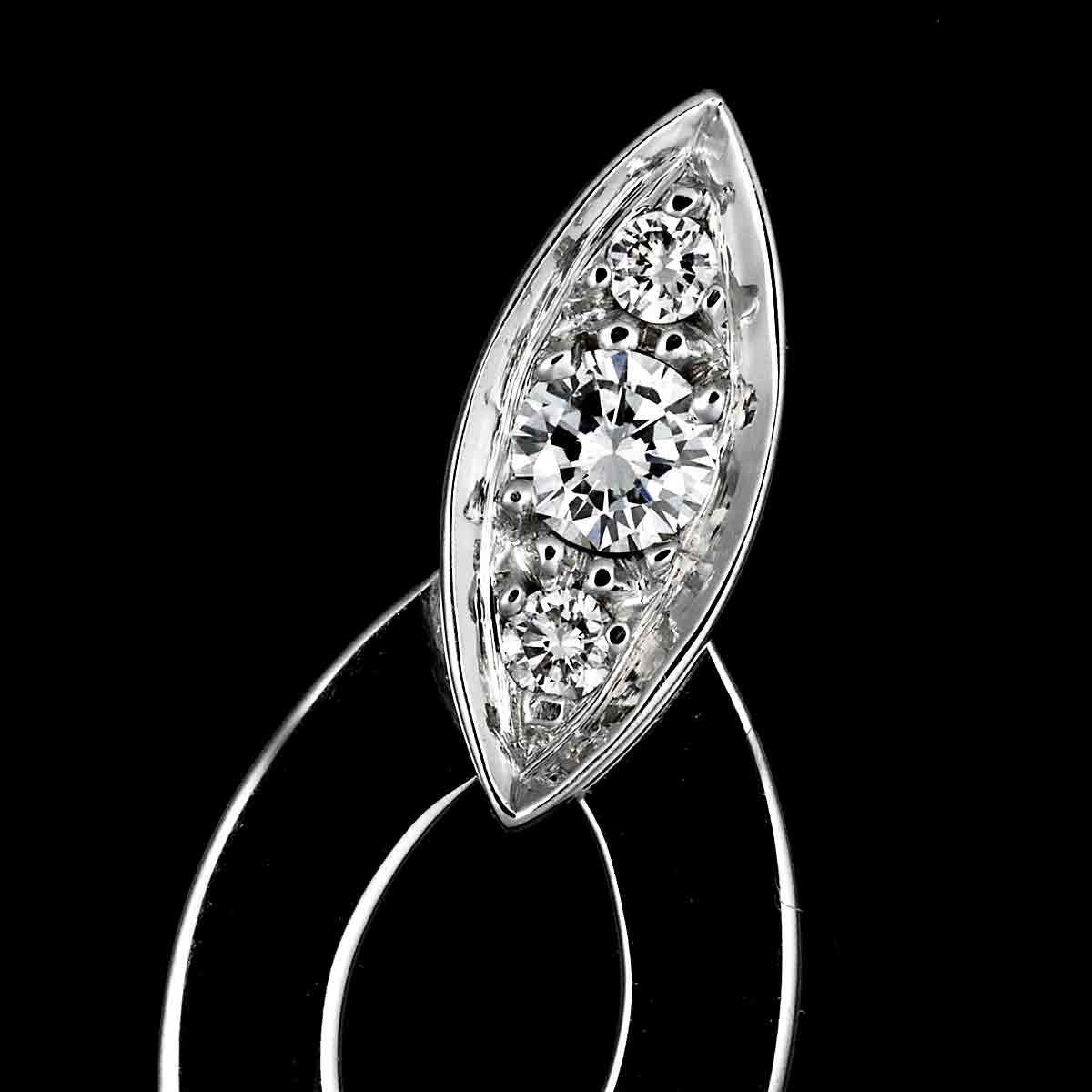 Diamond Earrings Pierced 18K White Gold 750