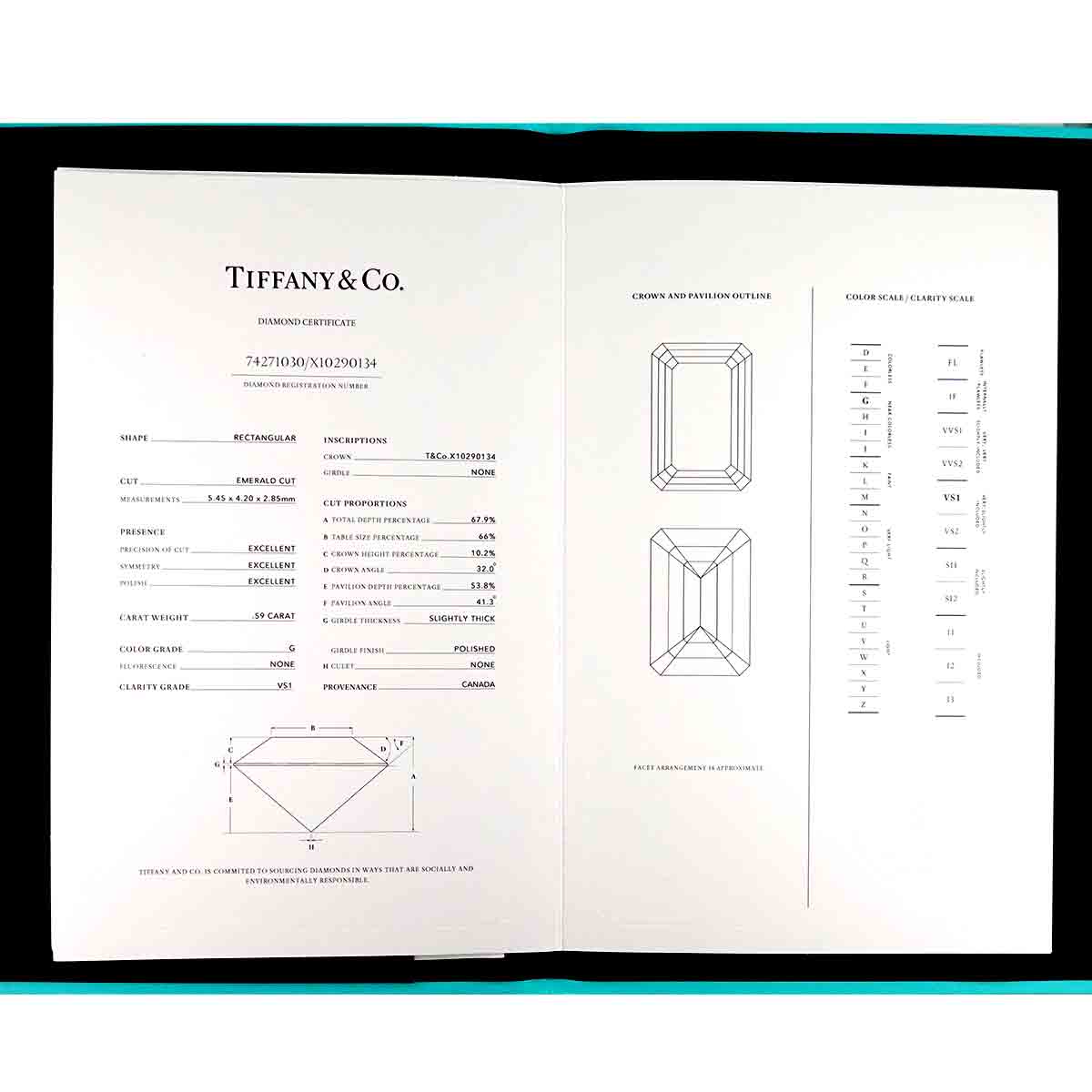 Diamond 0.59ct G/VS1 Ring Platinum Size4.75-5(US)