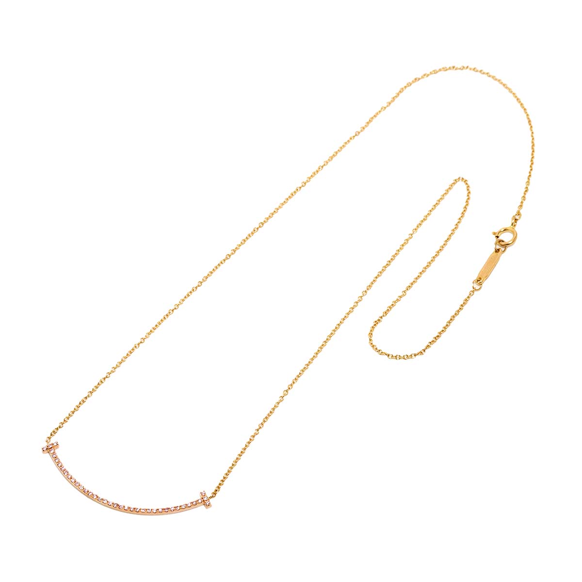 T Smile Diamond SM Necklace 18K Pink Gold 750