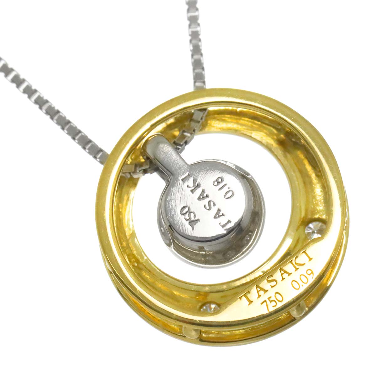 Diamond 0.18ct/0.09ct Necklace 18K WG YG 750