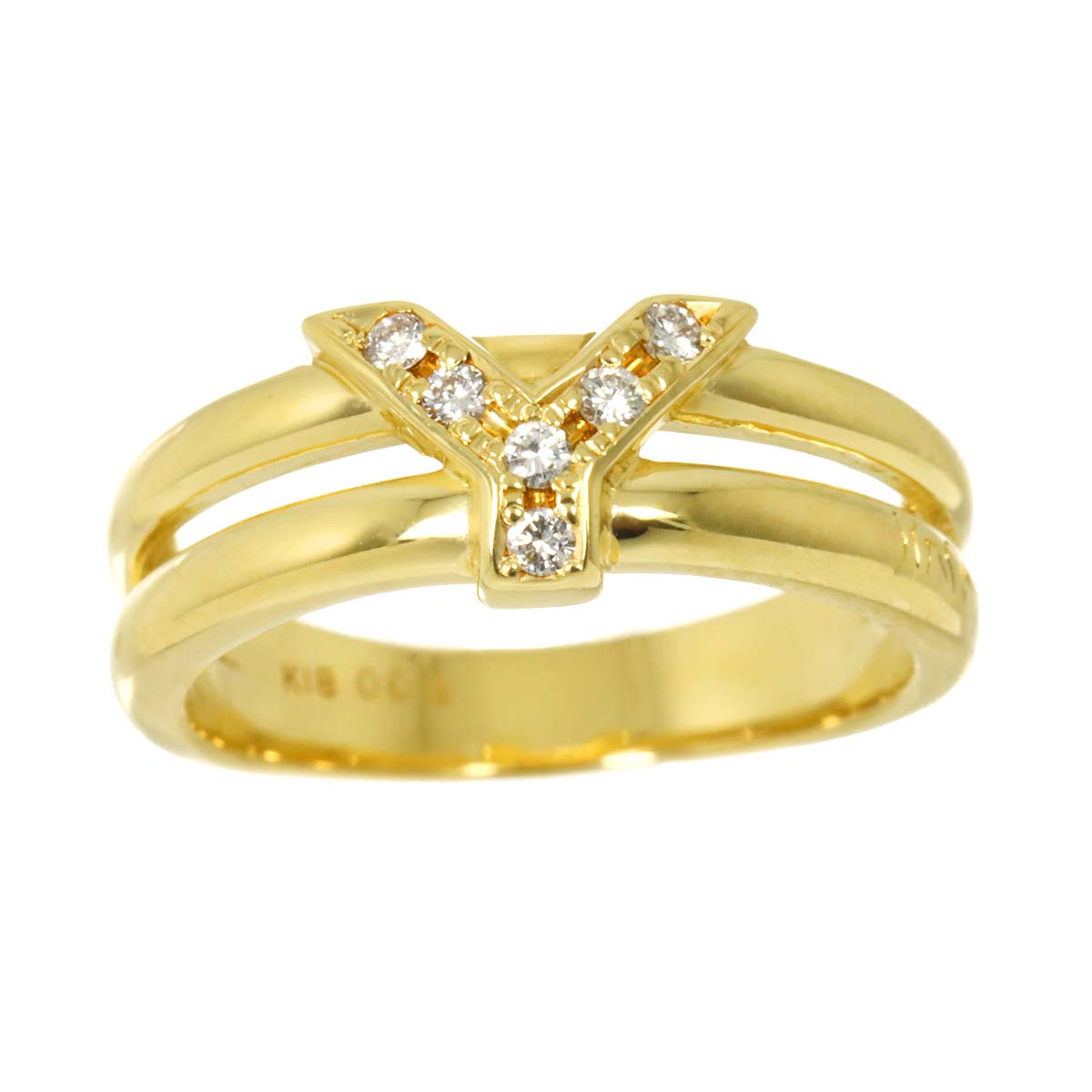 Diamond Ring 18K YG 750 size5.25(US)