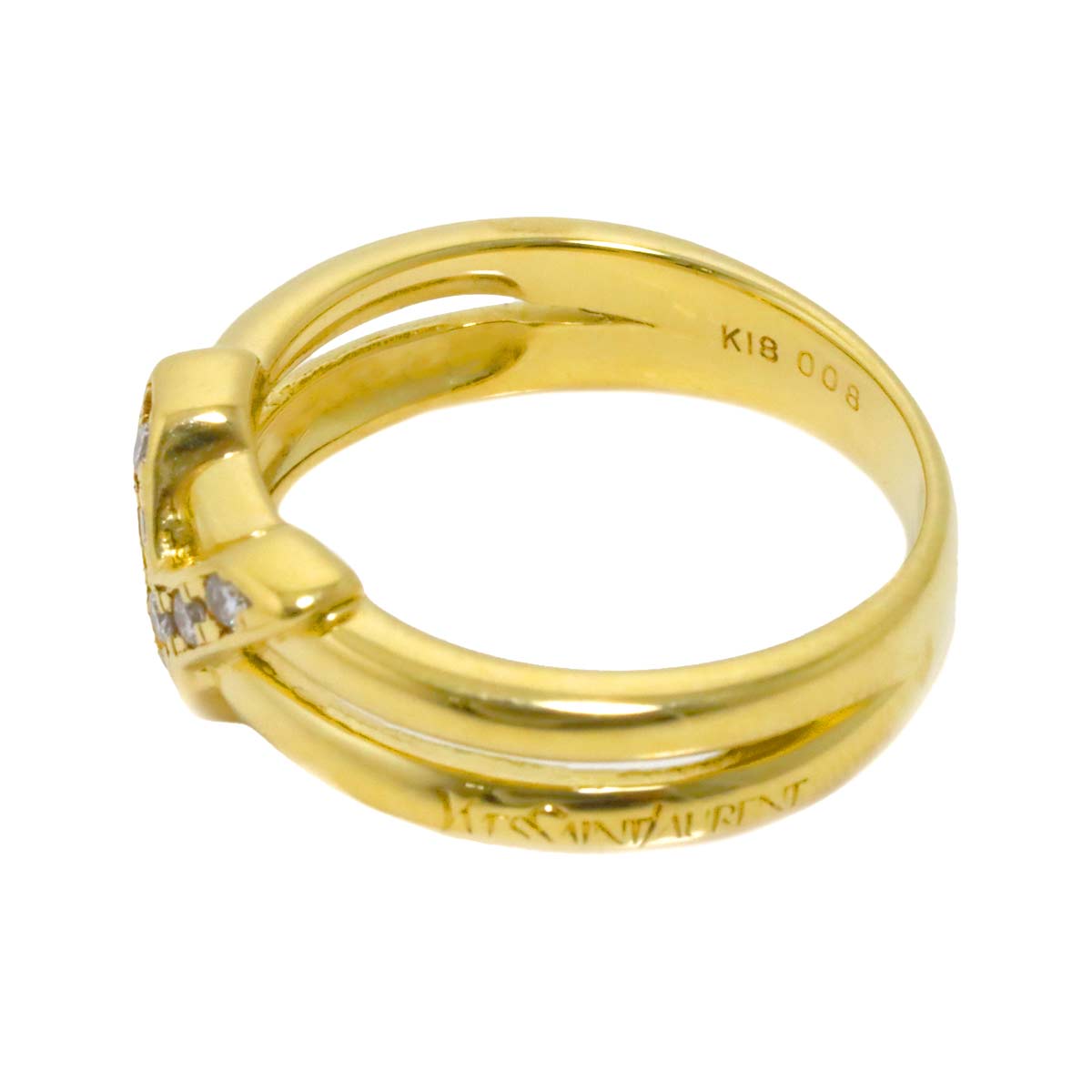 Diamond Ring 18K YG 750 size5.25(US)