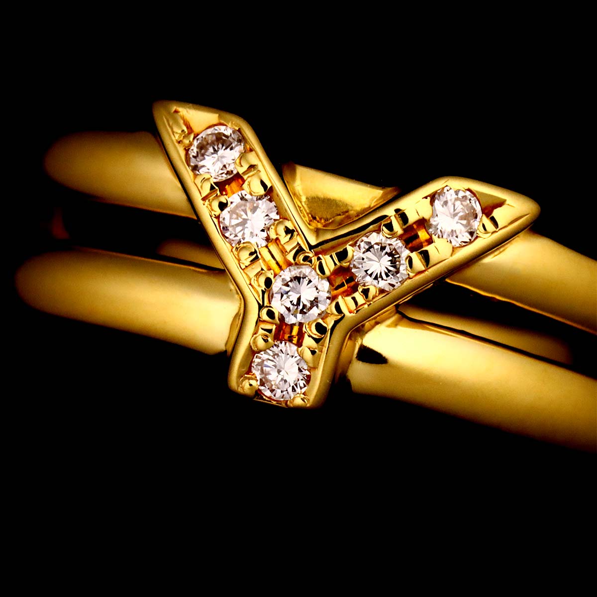 Diamond Ring 18K YG 750 size5.25(US)