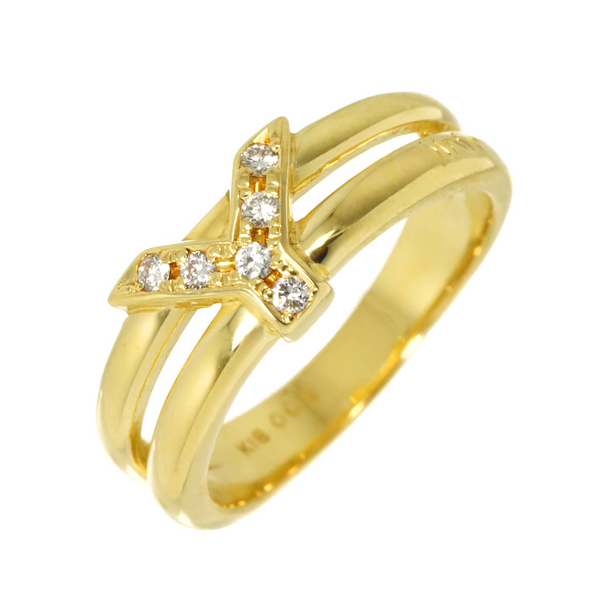 Diamond Ring 18K YG 750 size5.25(US)
