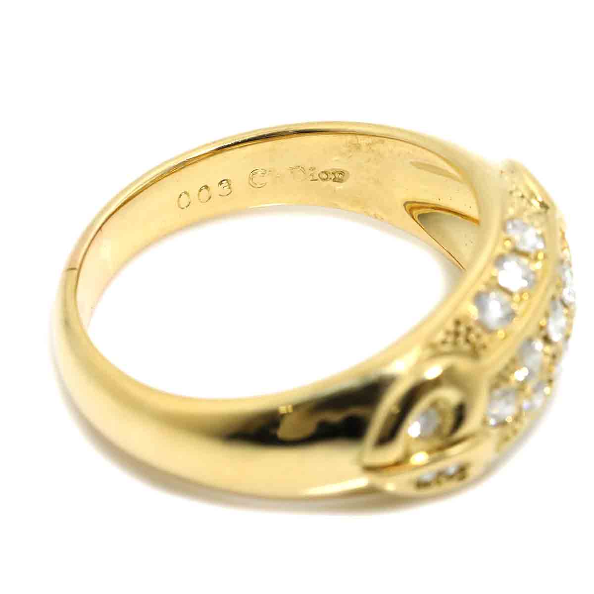 Diamond Ring 18K YG 750 size7.25(US)