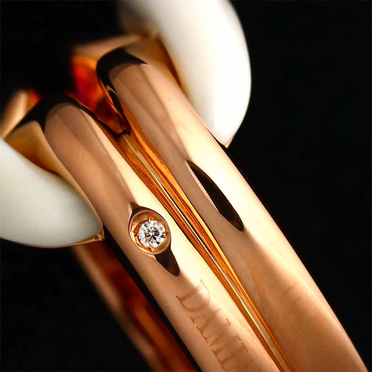 Diamond Ceramic Ring 18K PG 750 size4.75-5(US)