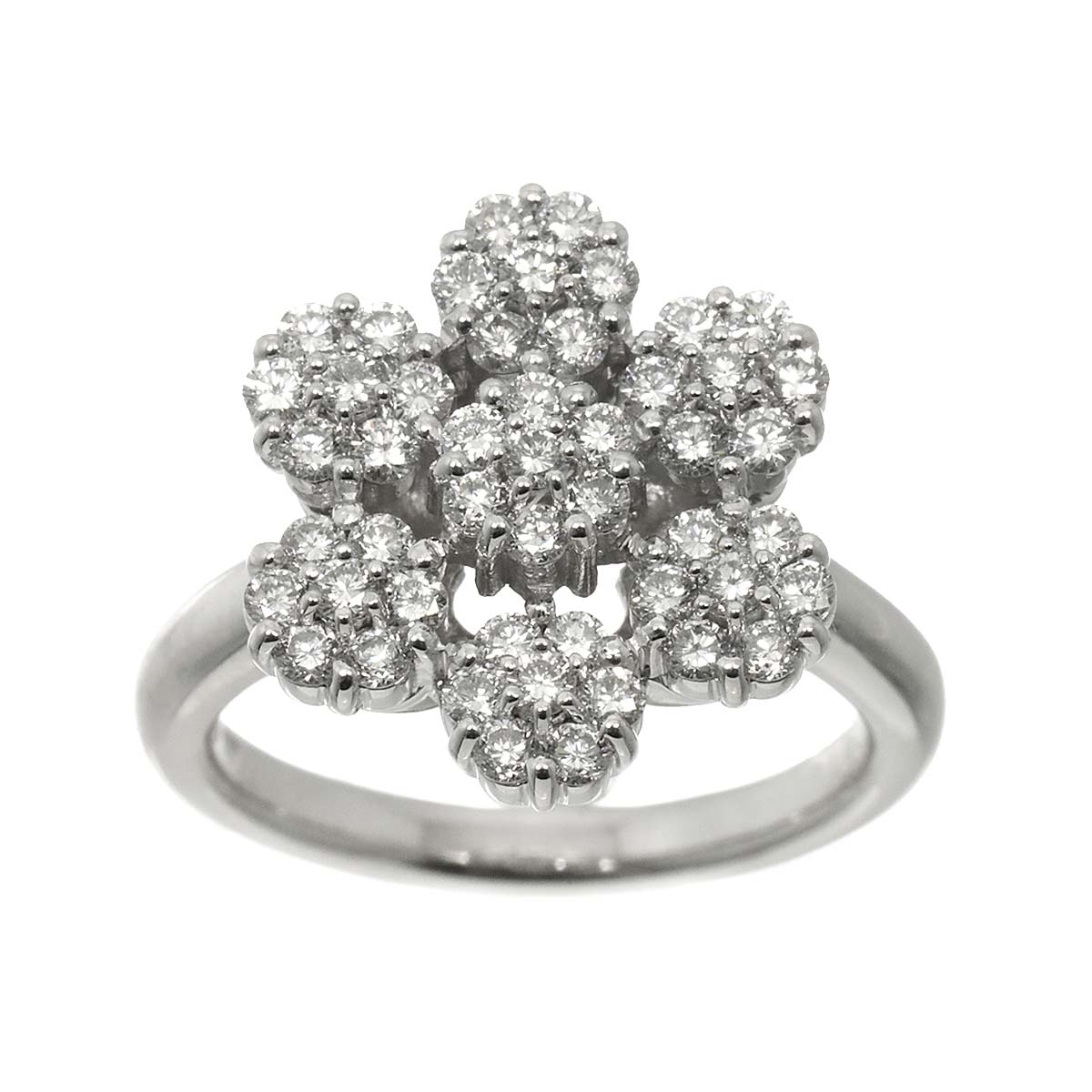 Diamond 0.93ct Ring 18K WG 750 Size5.5-5.75(US)