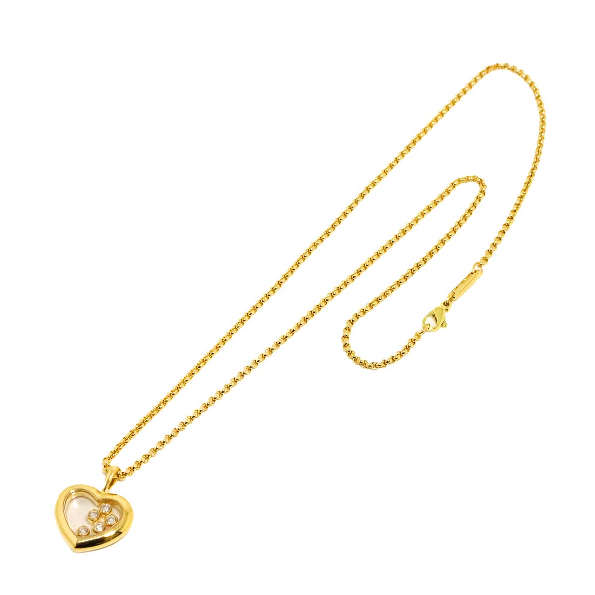 Happy Diamond Heart Necklace 18K Yellow Gold 750