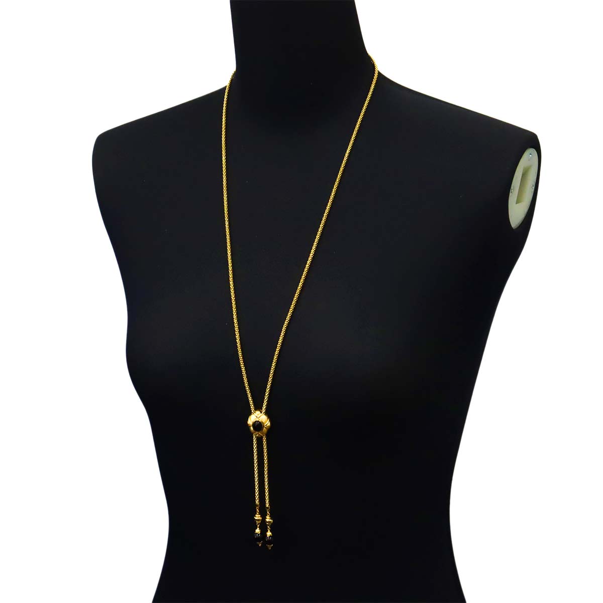 Onyx Long Necklace 18K YG 750