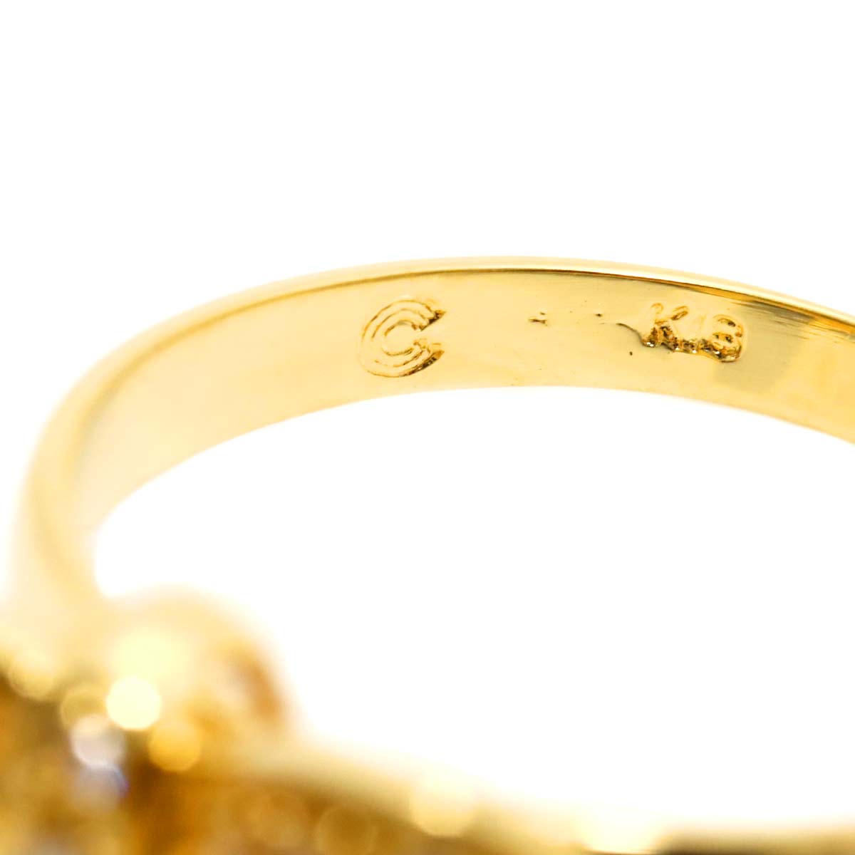 Diamond 0.20ct Ring 18K YG Yellow Gold 750 6.25-6.5(US)