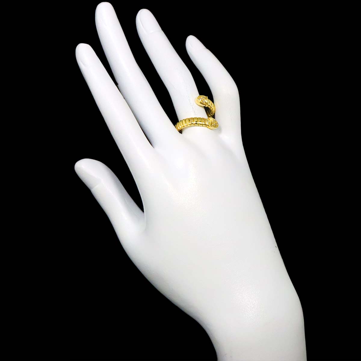 Diamond 0.06ct Ring 18K YG Yellow Gold 750 6(US)