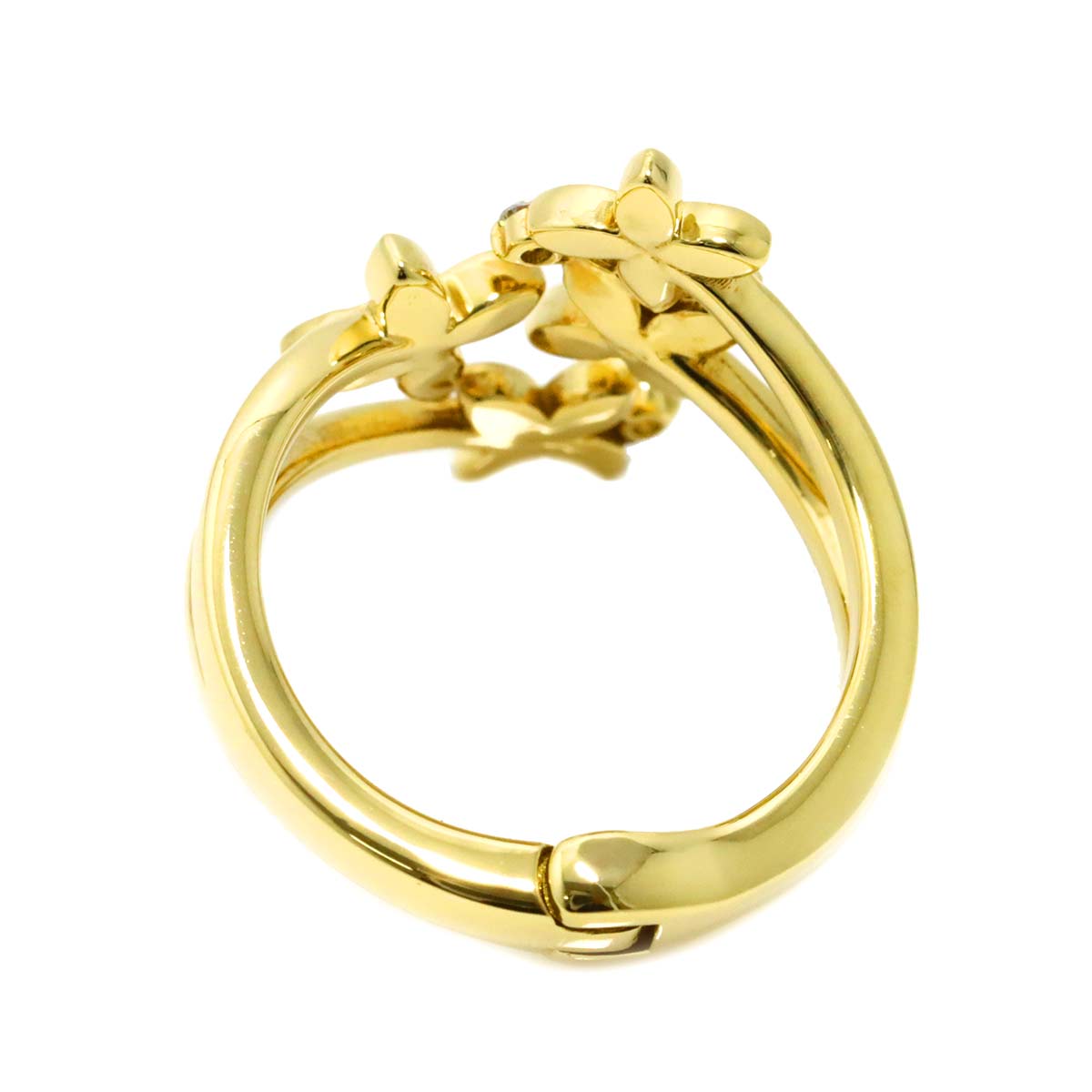 Diamond 0.16ct Ring 18K K18 YG Free size