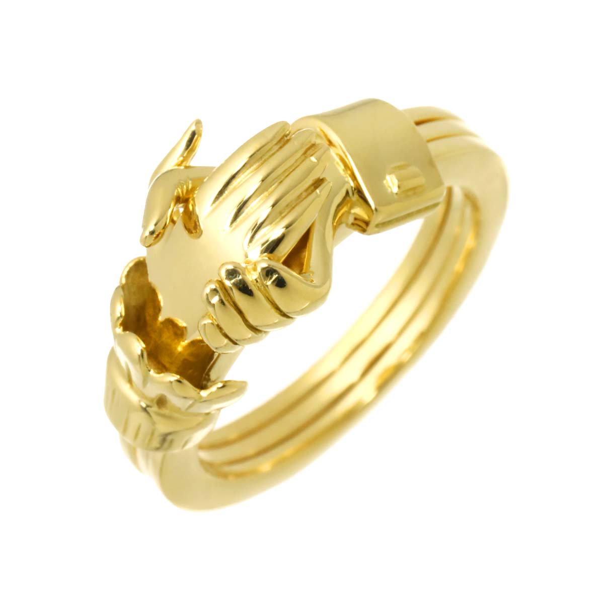 Diamond Ring 18K YG Yellow Gold 750 5.75-6(US)