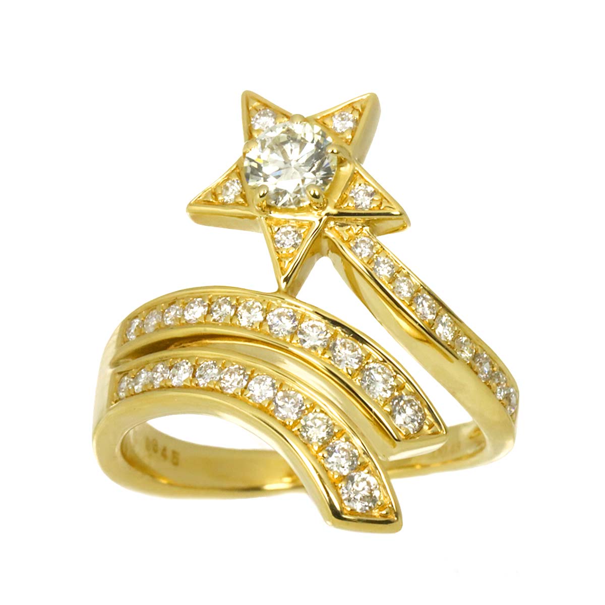 Diamond 0.345ct 0.43ct Ring 18K YG Yellow Gold 750 6(US)