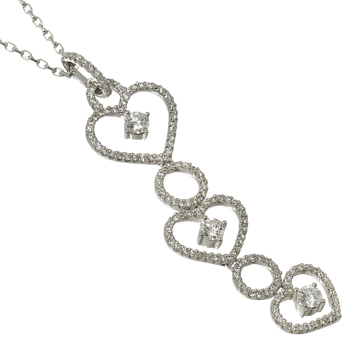 Diamond 1.45ct Necklace 18K WG White Gold 750