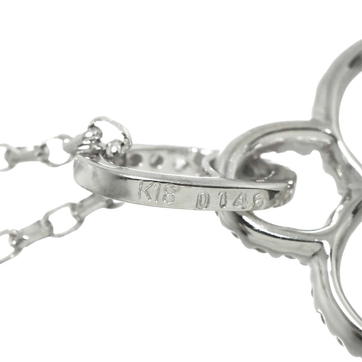 Diamond 1.45ct Necklace 18K WG White Gold 750