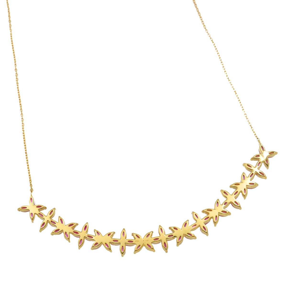 Ruby 3.91ct Necklace 18K YG Yellow Gold 750