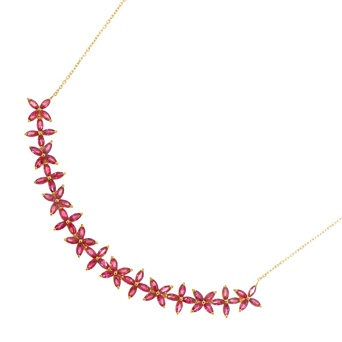 Ruby 3.91ct Necklace 18K YG Yellow Gold 750