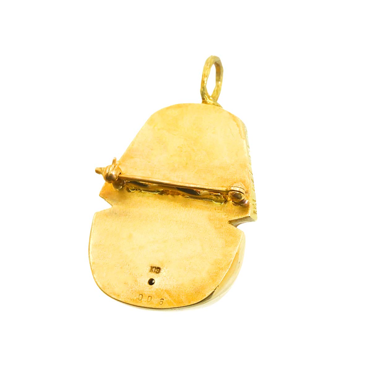 Diamond 0.06ct Brooch Pendant 18K YG 750